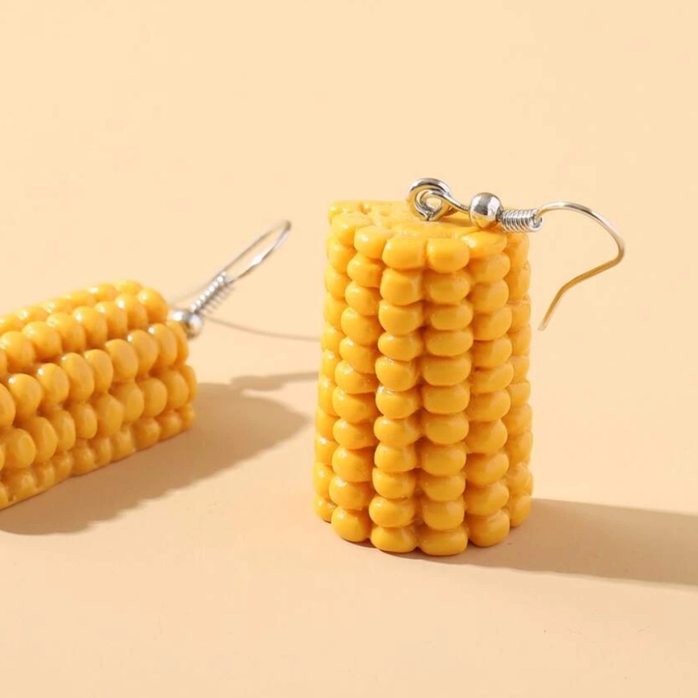 ❤️ FREE Corn Food Snack Hip Peasant Hipster Deco Minimal Boho Pop Art Earrings